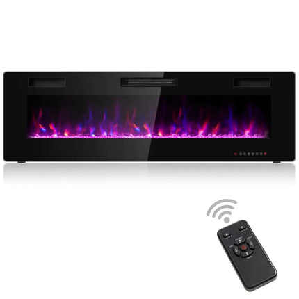 60 Inch Ultra Thin Electric Fireplace with 2 Heat Settings Costway