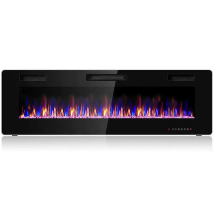 60 Inch Ultra Thin Electric Fireplace with 2 Heat Settings Costway