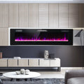 60 Inches Ultra-thin Electric Fireplace with Remote Control and Timer Function - Black - Fireplaces