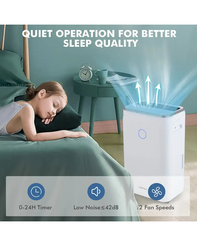 60-Pint Dehumidifier for Home and Basements 4000 Sq. Ft with 3-Color Digital Display-White - White - Dehumidifiers