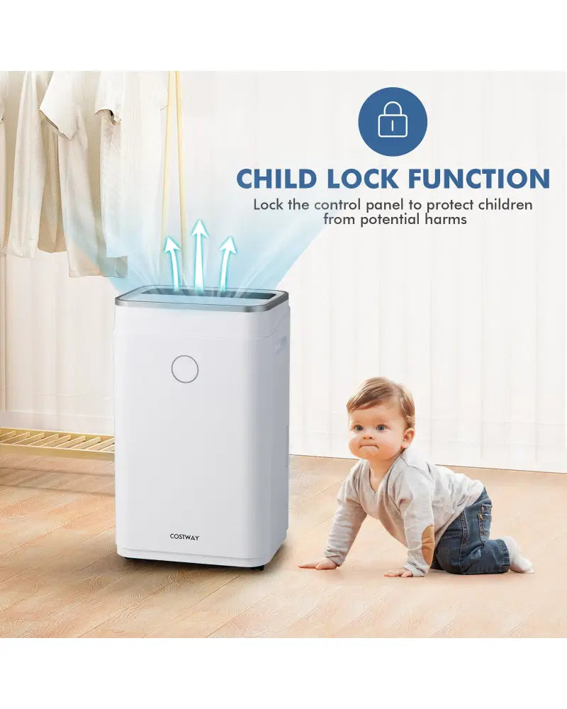 60-Pint Dehumidifier for Home and Basements 4000 Sq. Ft with 3-Color Digital Display-White - White - Dehumidifiers