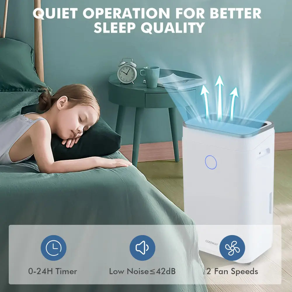 60-Pint Dehumidifier for Home and Basements 4000 Sq. Ft with 3-Color Digital Display-White - White - Dehumidifiers