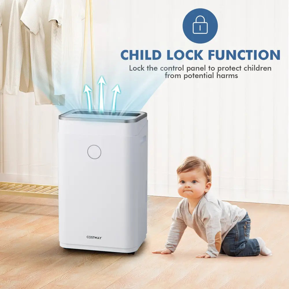 60-Pint Dehumidifier for Home and Basements 4000 Sq. Ft with 3-Color Digital Display-White - White - Dehumidifiers