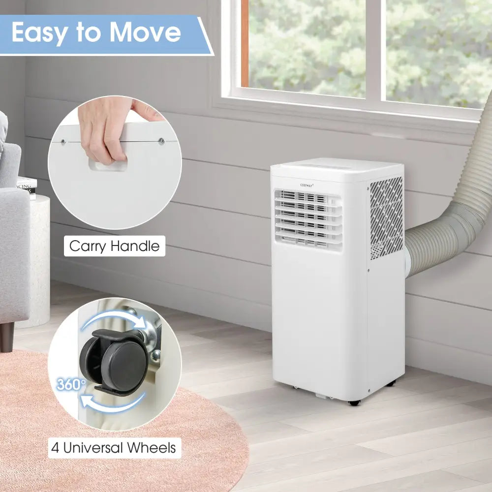 6000 BTU(SACC) Portable Air Conditioner Cools 250 Sq.Ft - White - Portable Air Conditioners