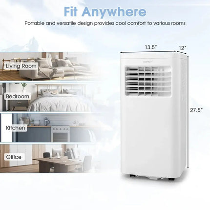 6000 BTU(SACC) Portable Air Conditioner Cools 250 Sq.Ft Costway