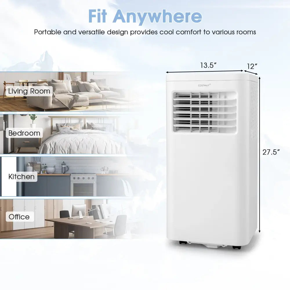 6000 BTU(SACC) Portable Air Conditioner Cools 250 Sq.Ft - White - Portable Air Conditioners