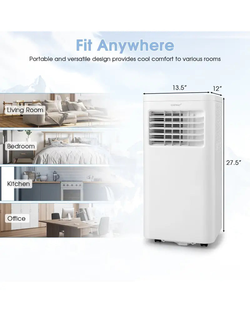 6000 BTU(SACC) Portable Air Conditioner Cools 250 Sq.Ft - White - Portable Air Conditioners