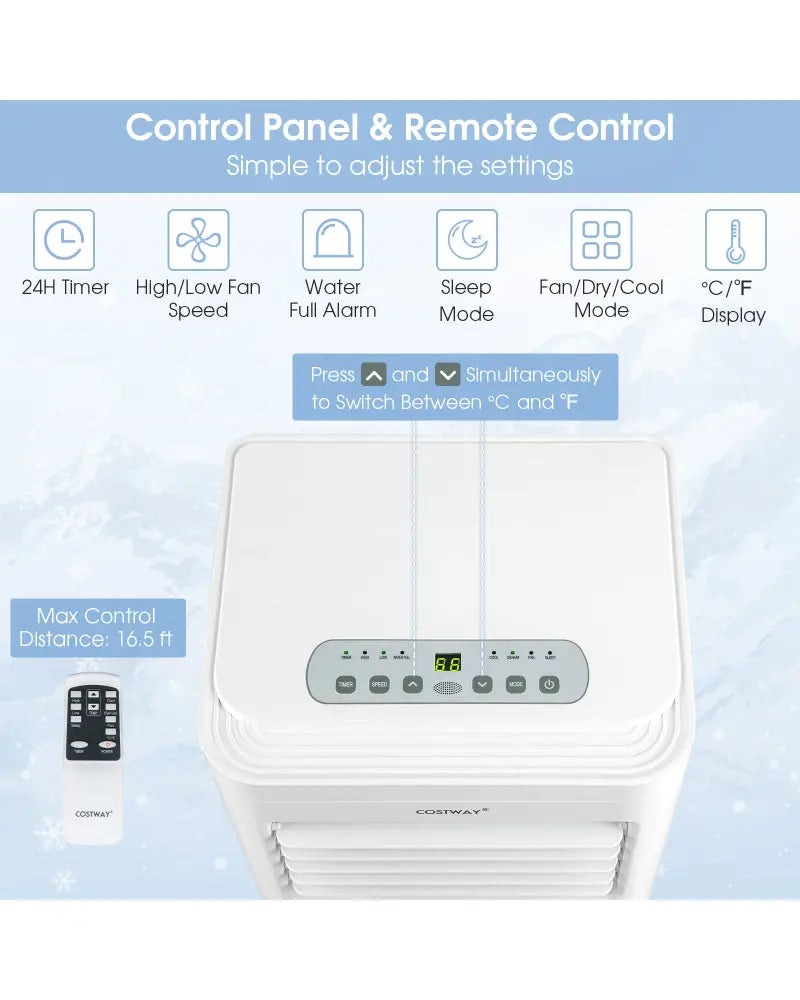6000 BTU(SACC) Portable Air Conditioner Cools 250 Sq.Ft - White - Portable Air Conditioners