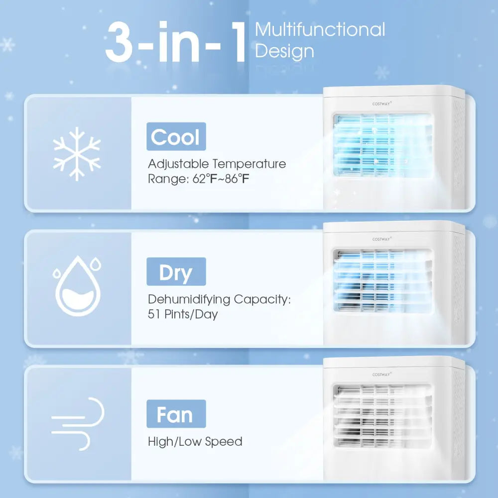 6000 BTU(SACC) Portable Air Conditioner Cools 250 Sq.Ft - White - Portable Air Conditioners