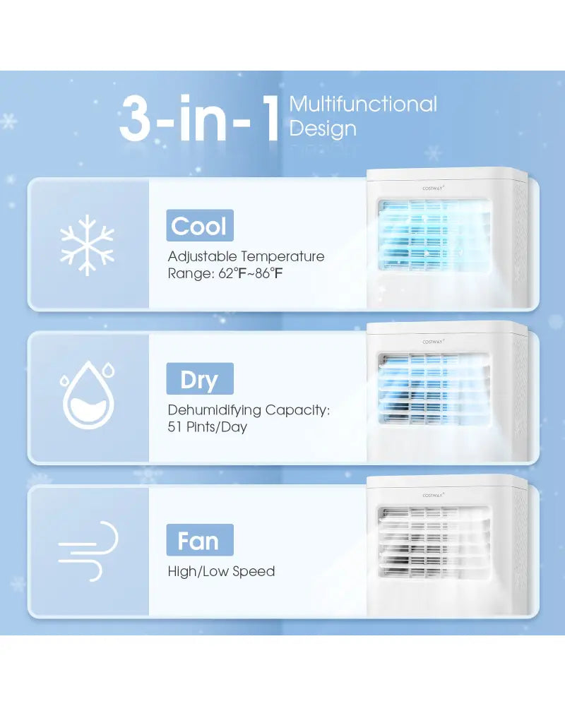 6000 BTU(SACC) Portable Air Conditioner Cools 250 Sq.Ft - White - Portable Air Conditioners