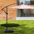 60L Plastic Weighted Fill Water Sand Wheel Patio Umbrella Base - Black - Outdoor Umbrella Bases
