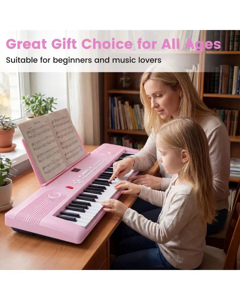 61 Key Electric Portable Digital Keyboard Piano for Beginner-Pink - Pink - Pianos & Keyboards