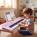 61 Key Electric Portable Digital Keyboard Piano for Beginner-Pink - Pink - Pianos & Keyboards