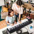 61-Key Foldable Piano Keyboard Full-size Electronic Keyboard with MIDI and Split Function-Black - Black - Pianos &