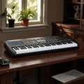 61 Keys Beginners Piano Keyboard Electric Keyboard Kit with Adjustable Stand and Stool-Black - Black - Pianos &