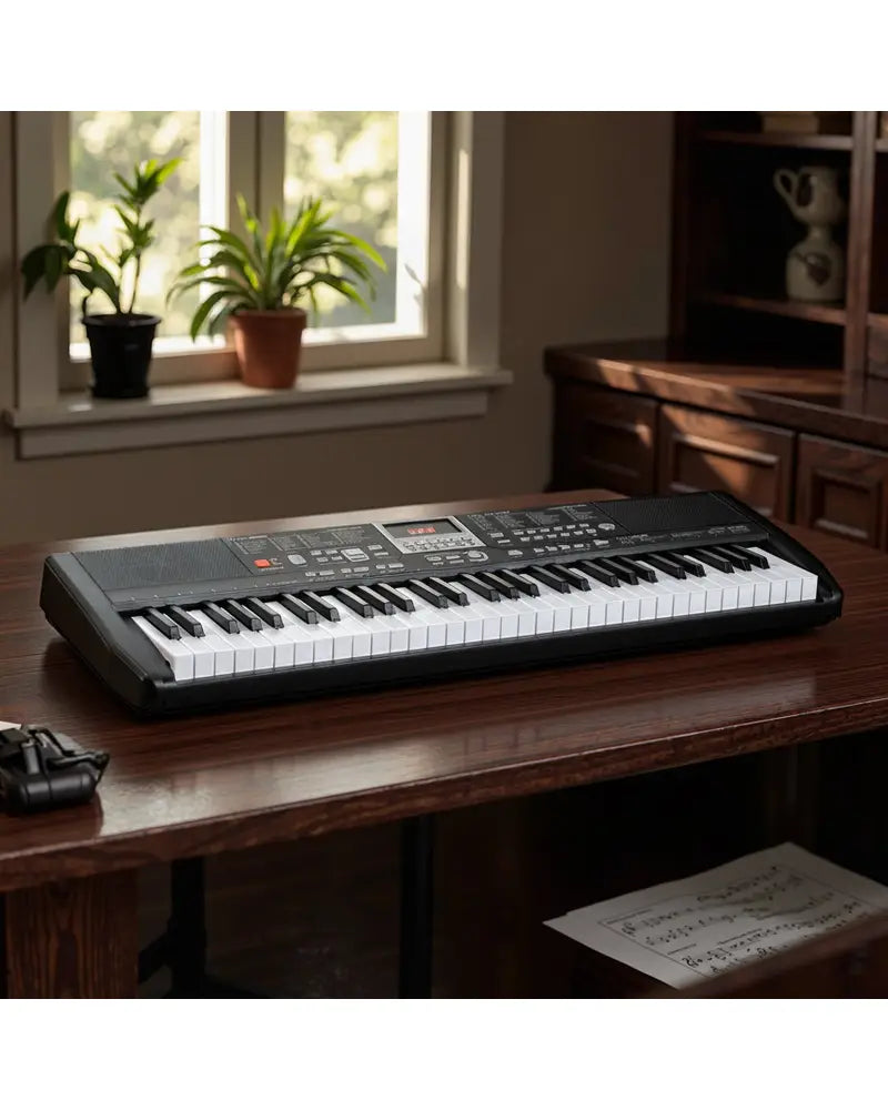 61 Keys Beginners Piano Keyboard Electric Keyboard Kit with Adjustable Stand and Stool-Black - Black - Pianos &