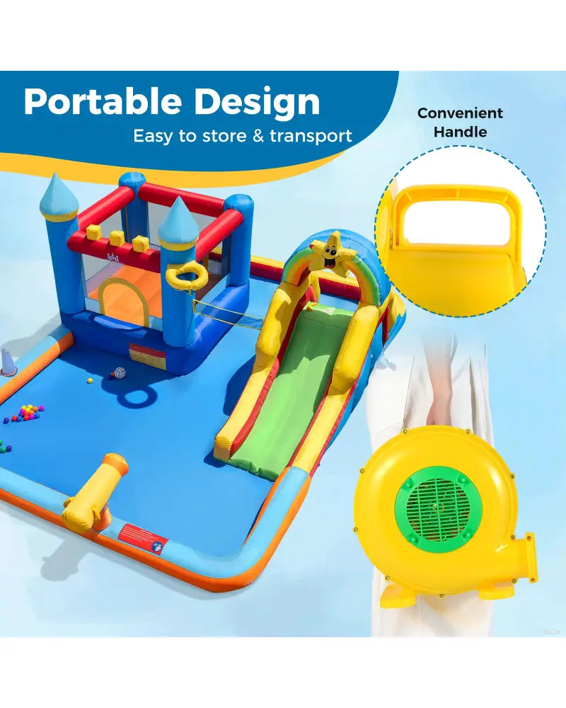 610W Bounce House Blower with Handle and Ground Stakes - Air Blowers