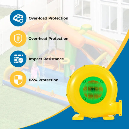 610W Bounce House Blower with Handle and Ground Stakes - Air Blowers