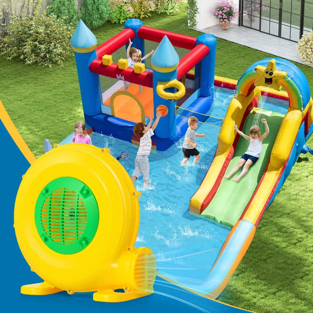 610W Bounce House Blower with Handle and Ground Stakes - Air Blowers