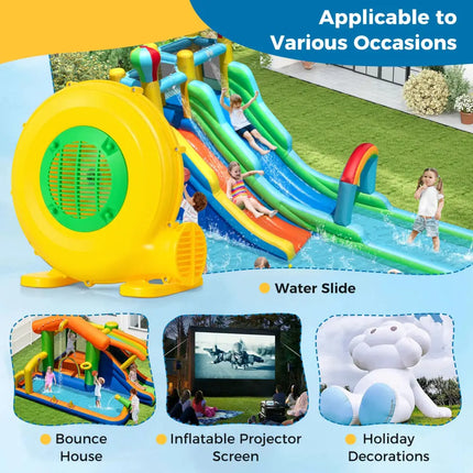 610W Bounce House Blower with Handle and Ground Stakes - Air Blowers