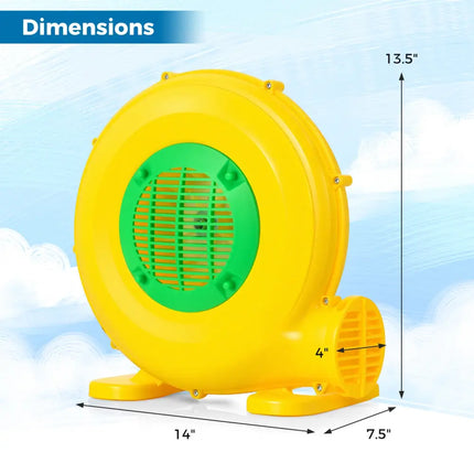 610W Bounce House Blower with Handle and Ground Stakes - Air Blowers