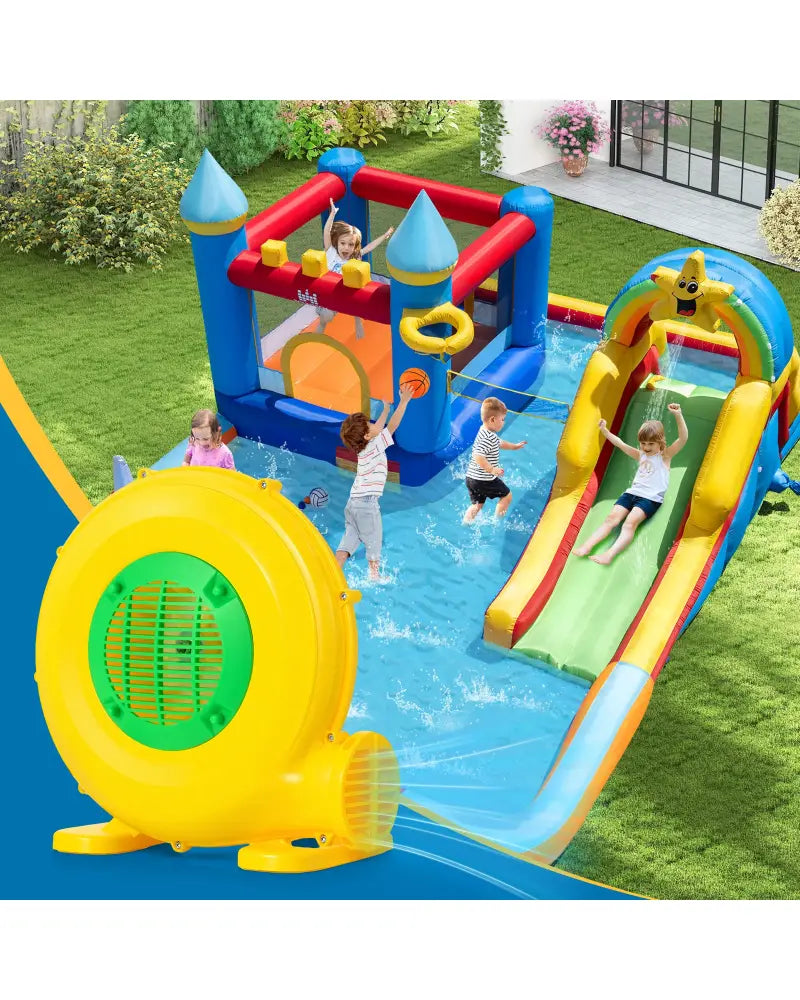 610W Bounce House Blower with Handle and Ground Stakes - Air Blowers