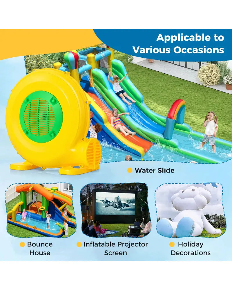 610W Bounce House Blower with Handle and Ground Stakes - Air Blowers