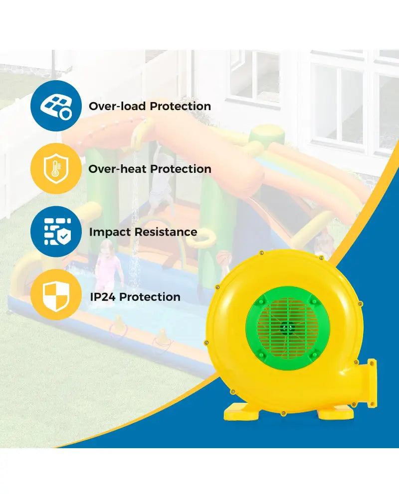 610W Bounce House Blower with Handle and Ground Stakes - Air Blowers
