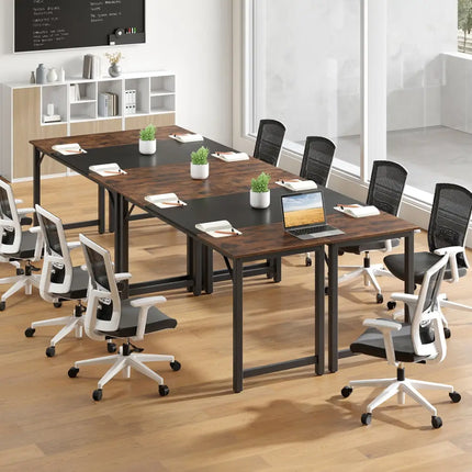 63 Inch Modern Splice Computer Desk with Heavy Duty Steel Frame - Black - Computer Desks