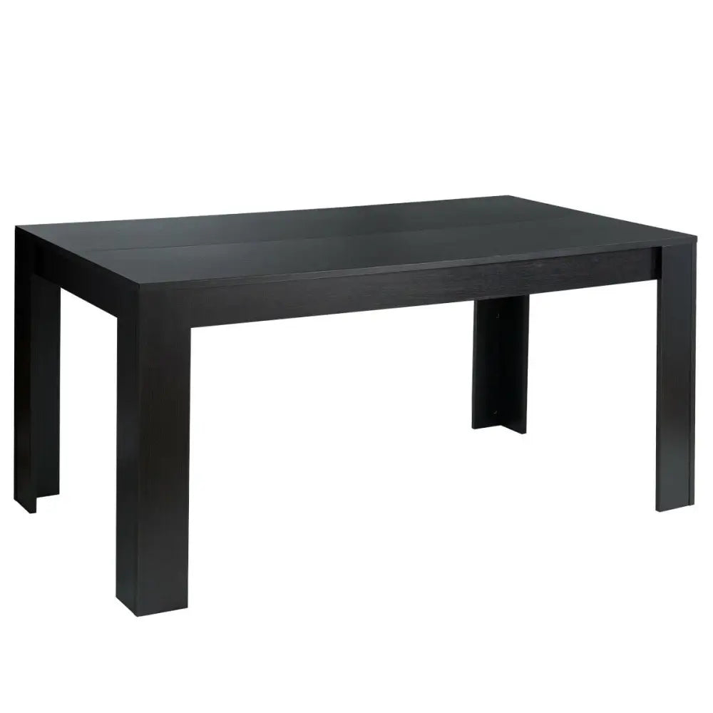 63 Inch Rectangular Modern Dining Kitchen Table for 6 People-Black - Black - Dining Tables