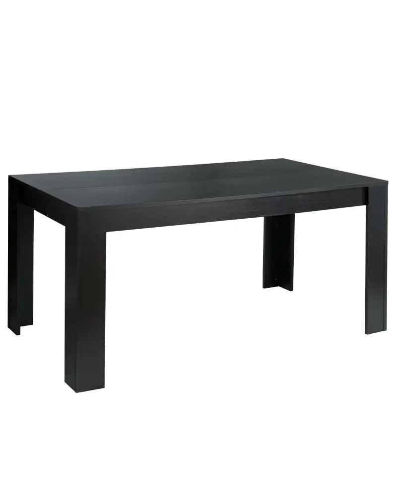 63 Inch Rectangular Modern Dining Kitchen Table for 6 People-Black - Black - Dining Tables