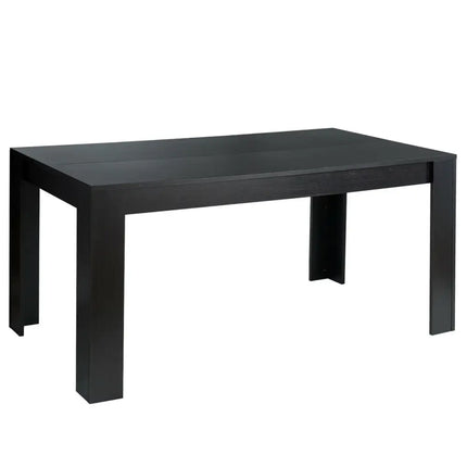 63 Inch Rectangular Modern Dining Kitchen Table for 6 People-Black - Black - Dining Tables