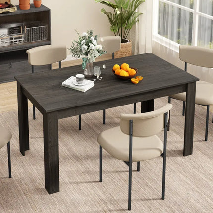 63 Inch Rectangular Modern Dining Kitchen Table-Gray - Gray - Dining Tables