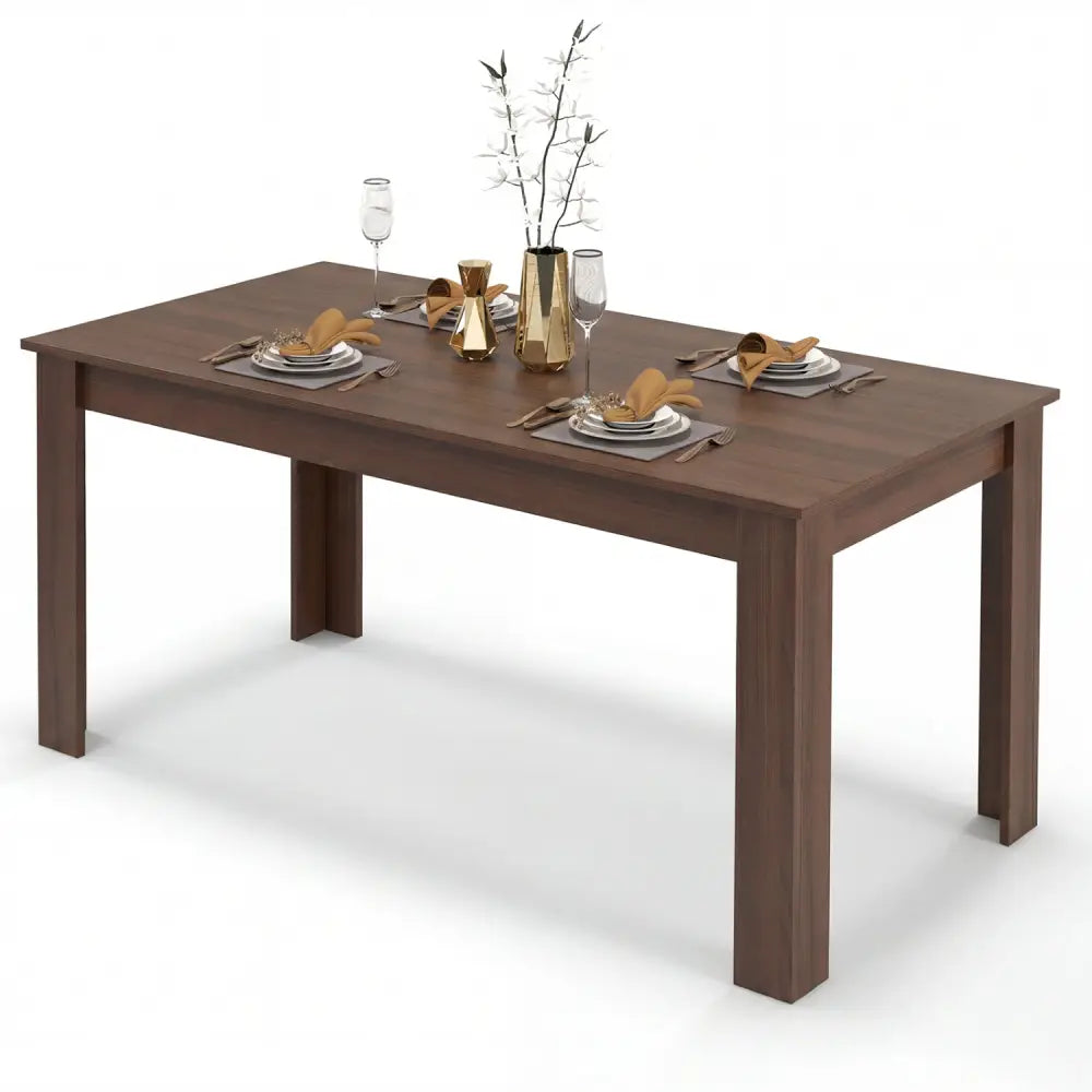 63 Inch Rectangular Modern Dining Kitchen Table-Walnut - Walnut - Dining Tables