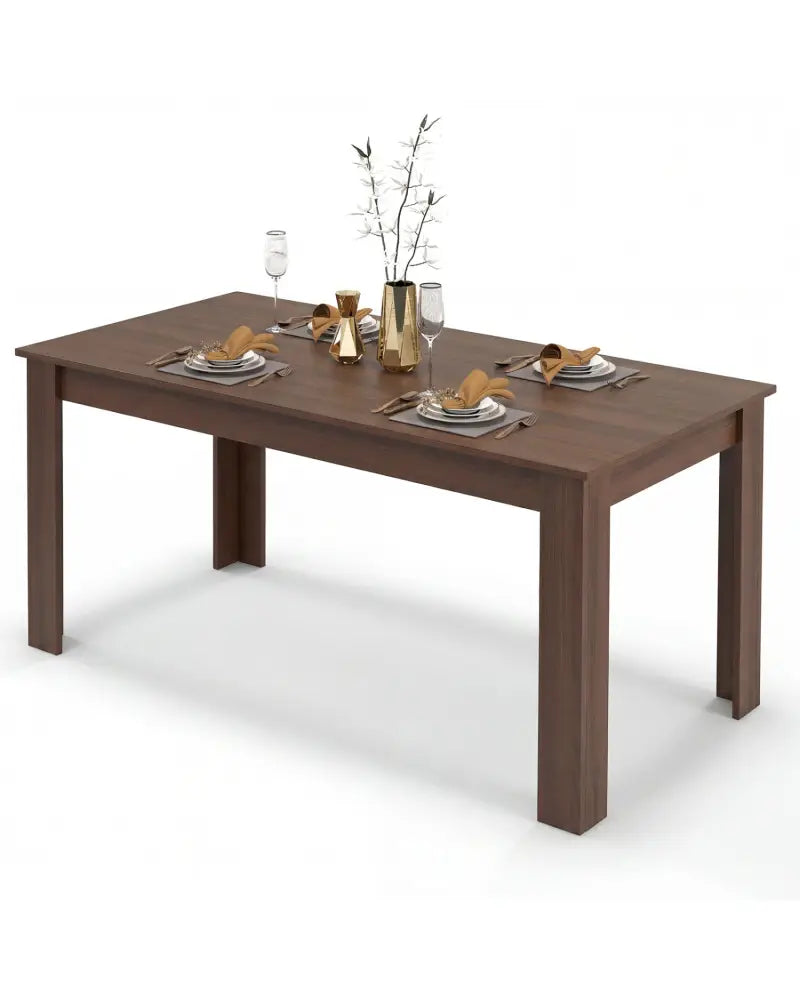 63 Inch Rectangular Modern Dining Kitchen Table-Walnut - Walnut - Dining Tables