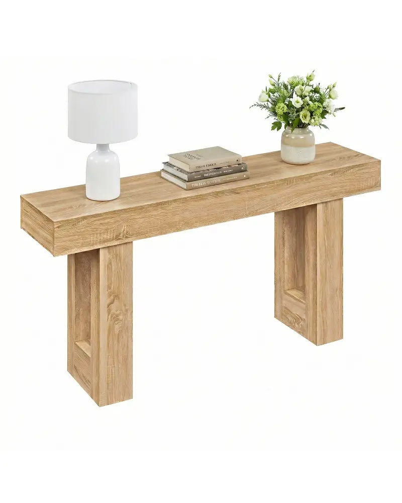 63 Inches Long Console Table Farmhouse Entryway Table with Storage-Natural - Natural - Console Tables