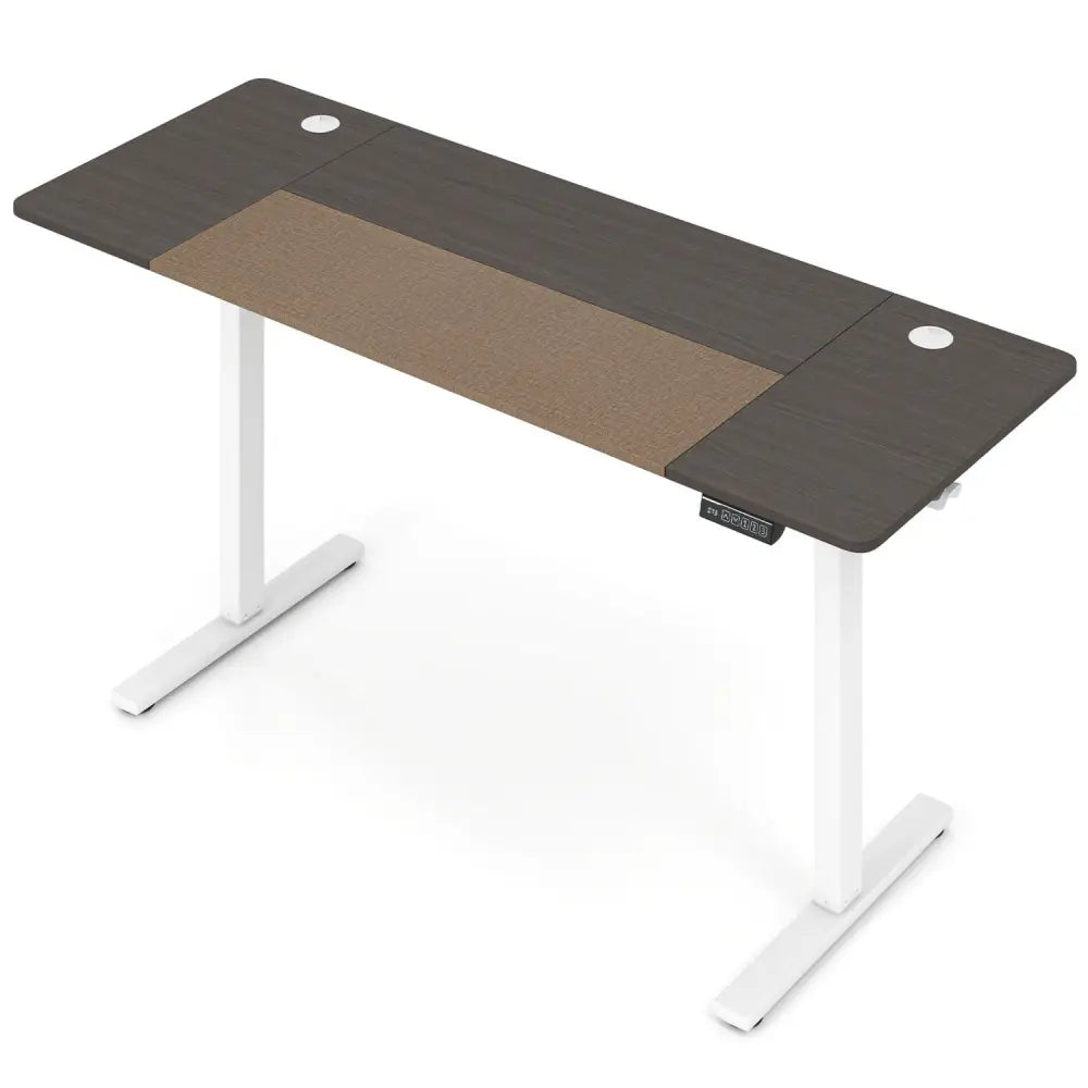 63 x 24 Inch Height Adjustable Sit Stand Computer Desk with 3 Memory Presets-Grey - Gray - Computer Desks