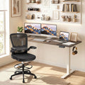63 x 24 Inch Height Adjustable Sit Stand Computer Desk with 3 Memory Presets-Grey - Gray - Computer Desks