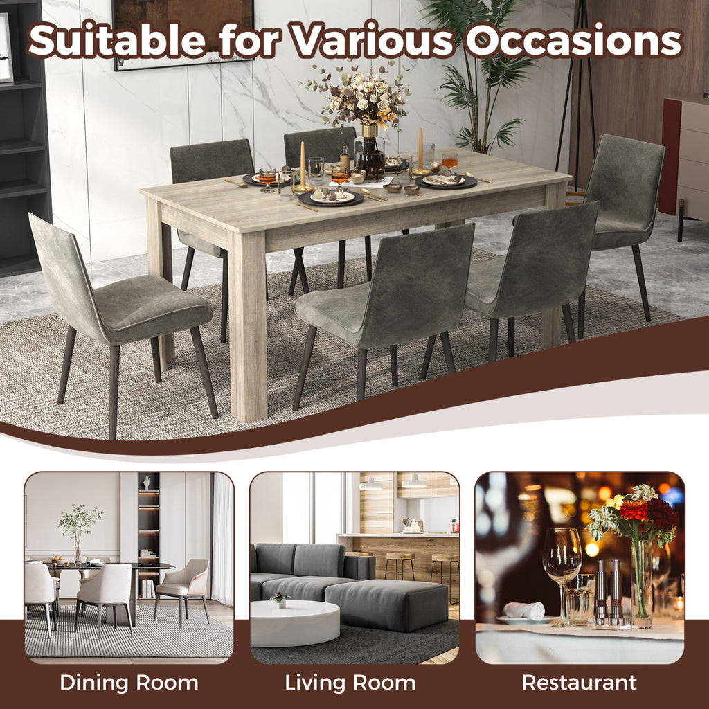 63 Inch Rectangular Modern Dining Kitchen Table-Light Gray