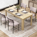 63 Inch Rectangular Modern Dining Kitchen Table-Oak
