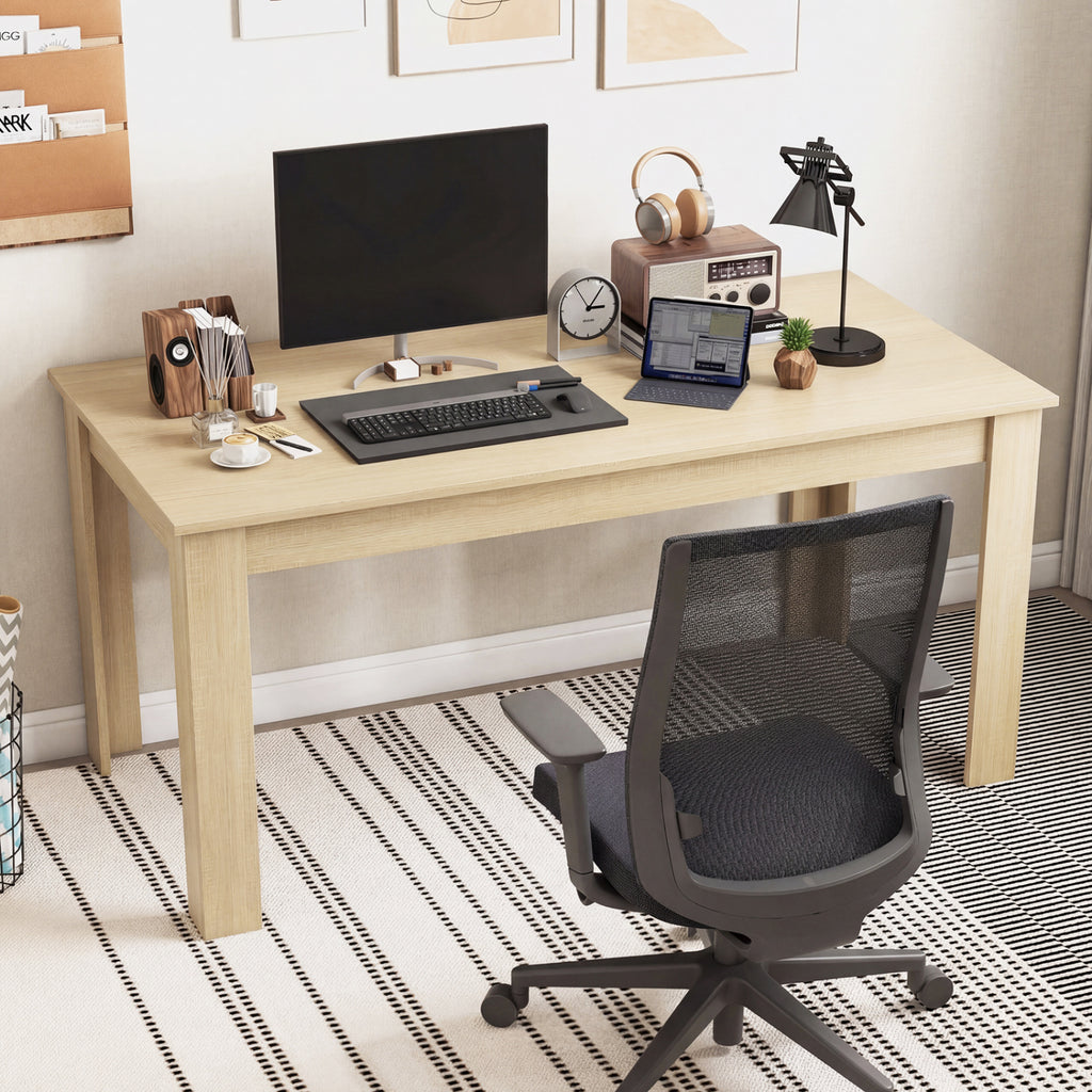 63 Inch Rectangular Modern Dining Kitchen Table-Oak