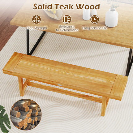 63 Inch Solid Wood Bench for up to 3 People