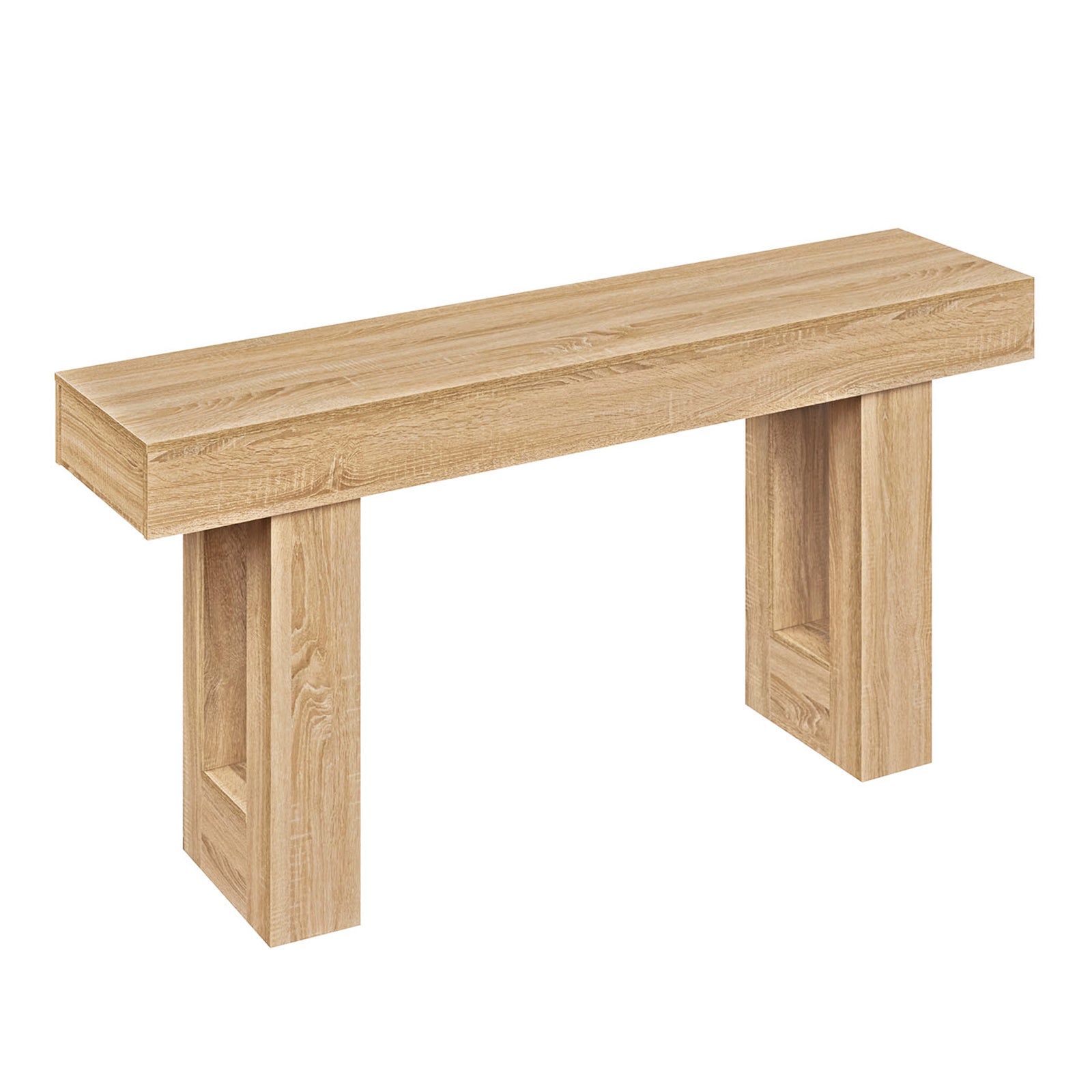 63 Inches Long Console Table Farmhouse Entryway Table with Storage-Natural