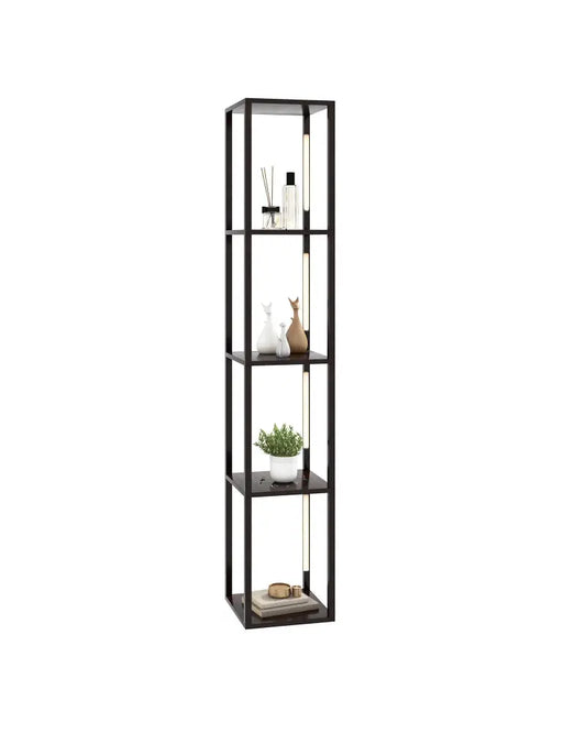 64 Inches Floor Lamp with 3-Level Dimmable LED Bulbs and Rotatable LED Poles-Walnut - Walnut - Table & Floor Lamps