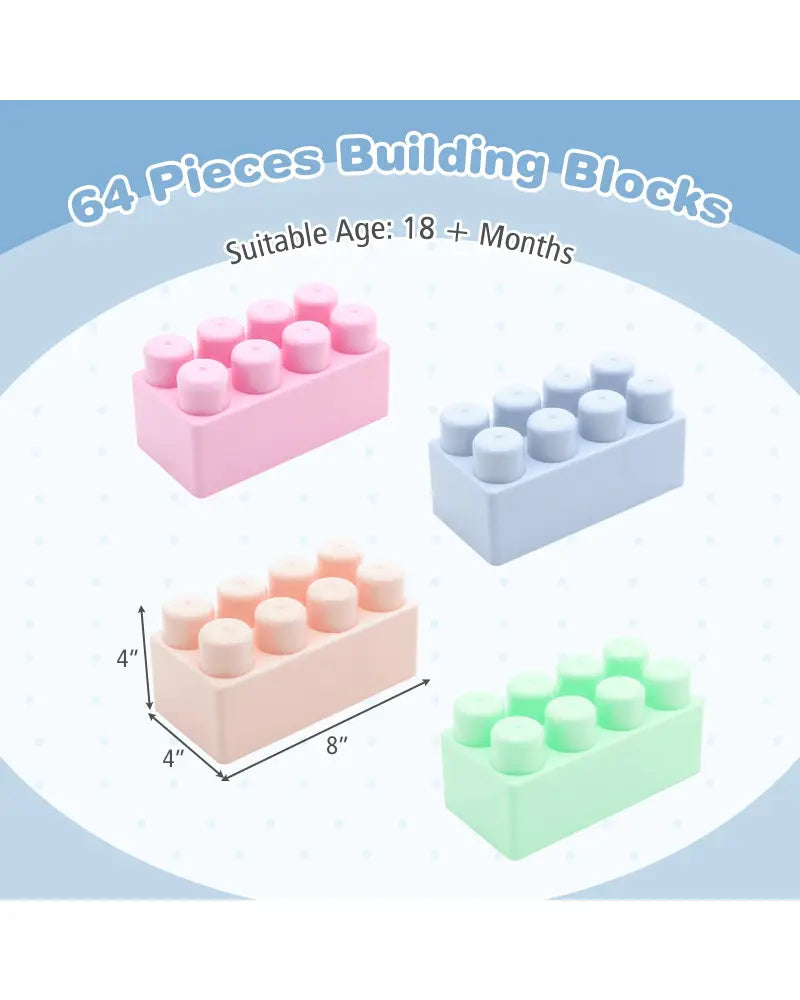 64 pcs Building Blocks for Toddlers Educational Toy - Learning Toys