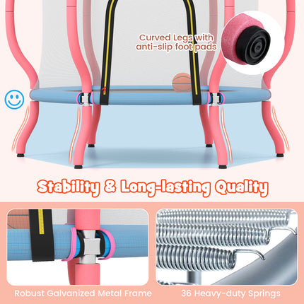 Kids Trampoline Indoor & Outdoor Pumpkin Trampoline-Pink