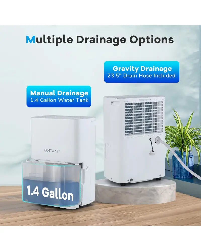 65 Pints Dehumidifier with 24H Timer and LED Display-White - White - Dehumidifiers