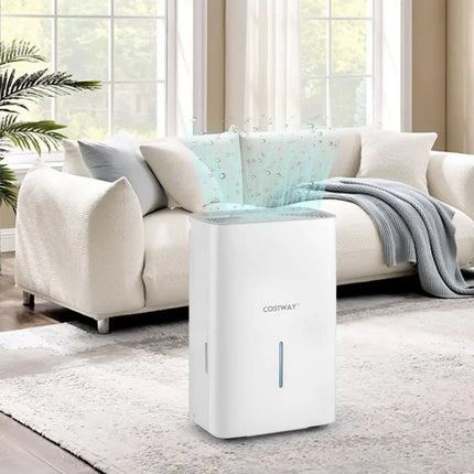 65 Pints Dehumidifier with 24H Timer and LED Display-White Costway