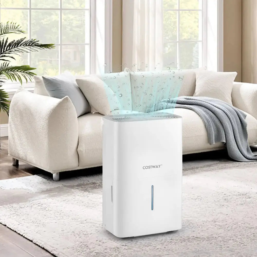 65 Pints Dehumidifier with 24H Timer and LED Display-White Costway