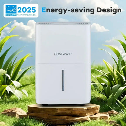 65 Pints Dehumidifier with 24H Timer and LED Display-White Costway